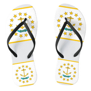 Adult Slim Straps with Flag of Rhode Island, USA Thongs