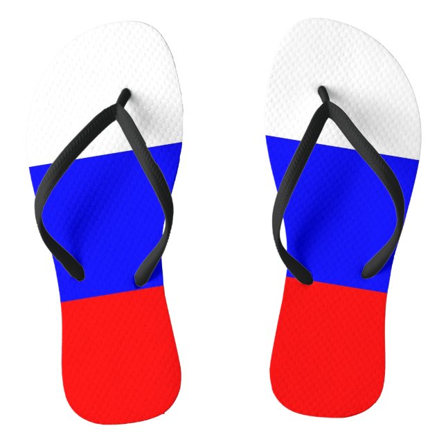 Adult Slim Straps with Flag of Russia Thongs (Footbed)