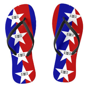 Adult Slim Straps with Flag of San Antonio, USA Thongs