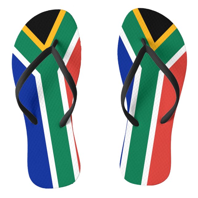 Adult Slim Straps with Flag of South Africa Thongs (Footbed)