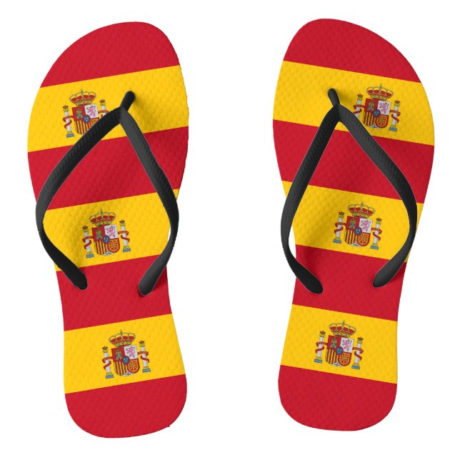 Adult Slim Straps with Flag of Spain Thongs (Footbed)