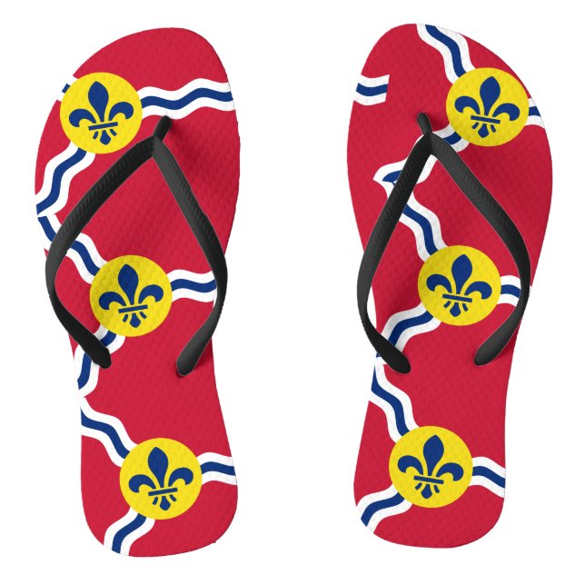 Adult Slim Straps with Flag of St. Louis Thongs (Footbed)