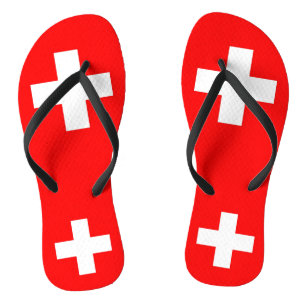 Adult Slim Straps with Flag of Switzerland Thongs