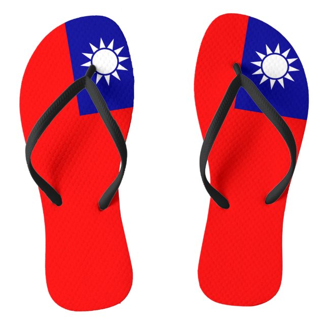 Adult Slim Straps with Flag of Taiwan Thongs (Footbed)