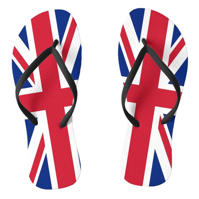 Adult Slim Straps with Flag of United Kingdom Thongs (Footbed)