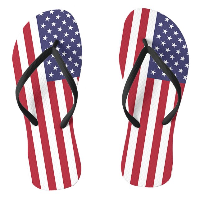 Adult Slim Straps with Flag of USA Thongs (Footbed)