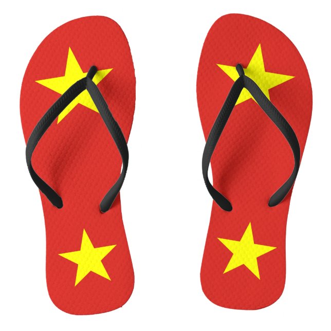 Adult Slim Straps with Flag of Vietnam Thongs (Footbed)