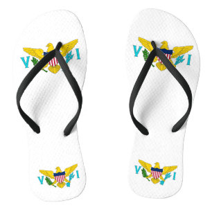 Adult Slim Straps with Flag of Virgin Islands, USA Thongs
