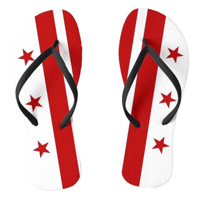 Adult Slim Straps with Flag of Washington DC Thongs (Footbed)