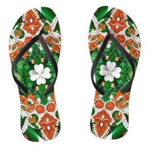 Adult Slim Straps with Irish Colours Thongs