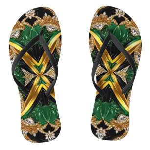 Adult Slim Straps with Jamaican Colours Thongs