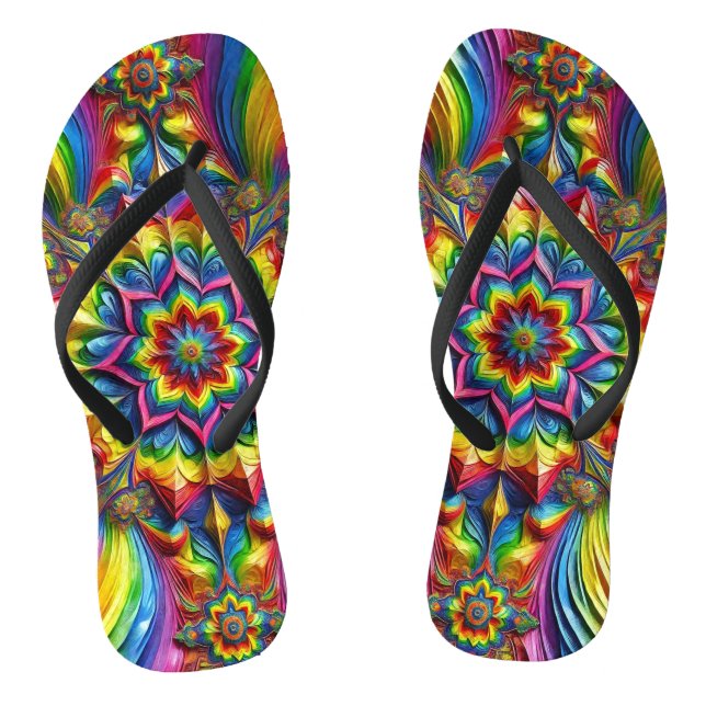 Adult Slim Straps with LGBTQ Colours Thongs (Footbed)