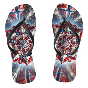 Adult Slim Straps with Norway Colours Thongs