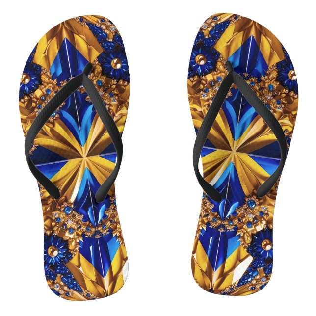 Adult Slim Straps with Sweden Colours Thongs (Footbed)