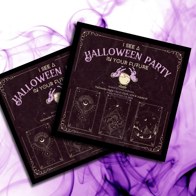 Adult Tarot Halloween Party Invitation (Creator Uploaded)