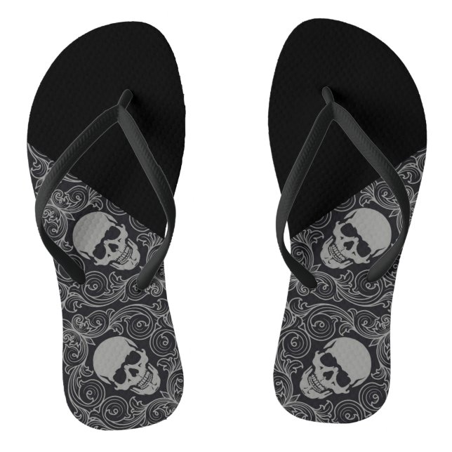 Adult, Thin Strap Flip Flops/Skulls Thongs (Footbed)