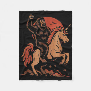 Adult Unicorn Shirt For Men Unicorn Sasquatch Bigf Fleece Blanket