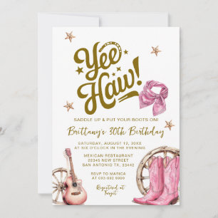 Adult Western Rustic 30th Cowgirl Birthday  Invitation