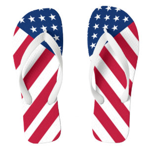 Adult, Wide Strap Flip Flops/American Flag Thongs