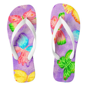 Adult, Wide Strap Flip Flops/Butterflies Thongs