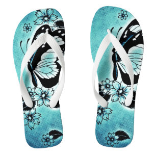 Adult, Wide Strap Flip Flops/Butterflies Thongs