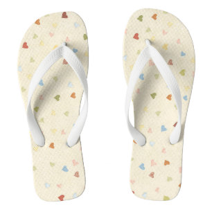 Adult, Wide Strap Flip Flops/Hearts Thongs