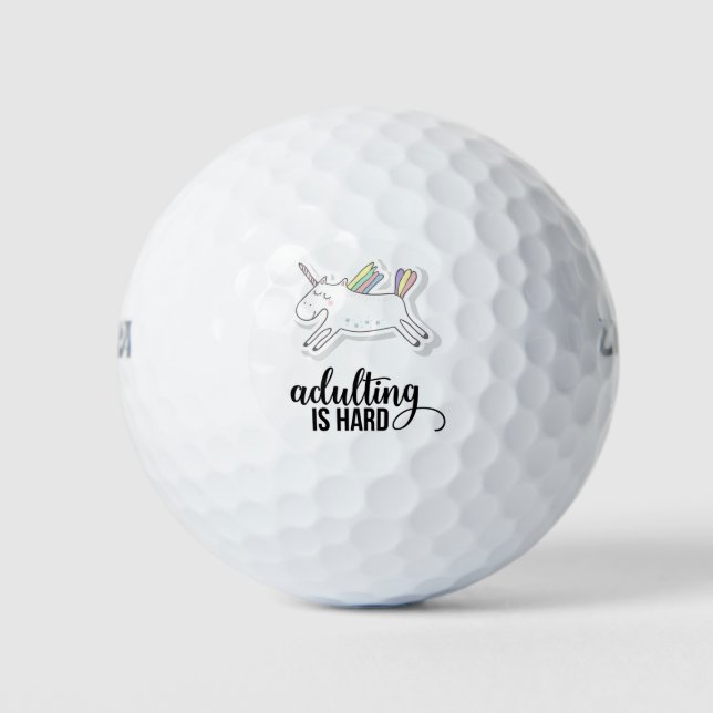 Adulting is Hard Funny Golf Balls (Front)