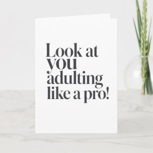 Adulting Like a Pro Congrats Card