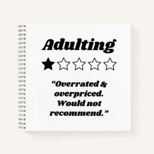 Adulting One Star Review Notebook