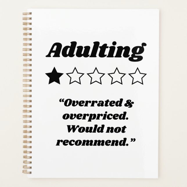 Adulting One Star Review Planner (Front)
