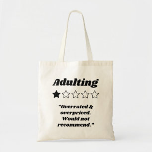 Adulting One Star Review Tote Bag