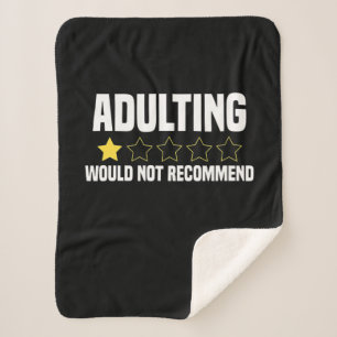 Adulting Overrated Sherpa Blanket