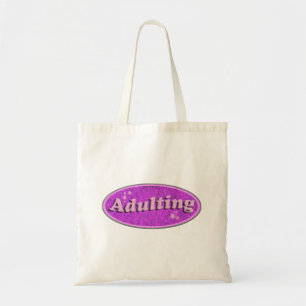 Adulting Slogan Flashback Vending Decal Style T-Sh Tote Bag
