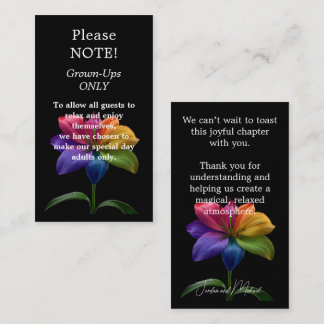 🌈 Adults only wedding Enclosure Card