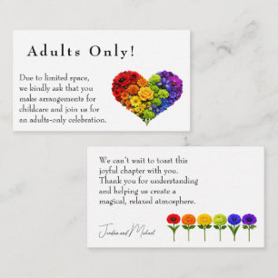 🌈  Adults‑Only Wedding Flourish Together Enclosure Card