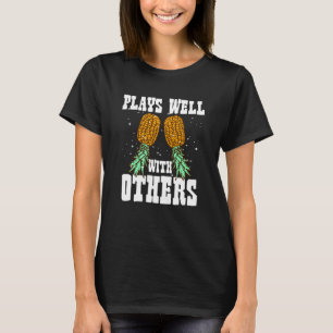 Adults Plays Well With Others Funny Upside Down Pi T-Shirt