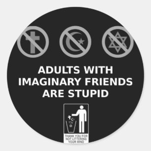 Adults With Imaginary Friends Are Stupid Classic Round Sticker