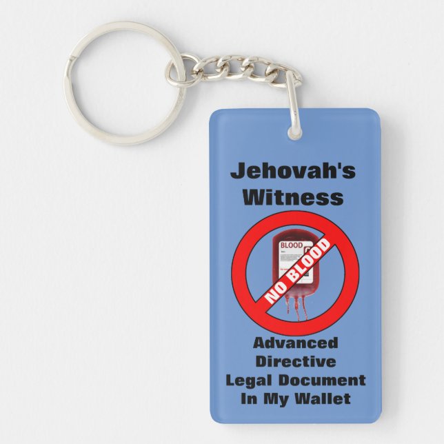 Advanced Directive Key Chain, No blood Key Ring (Front)