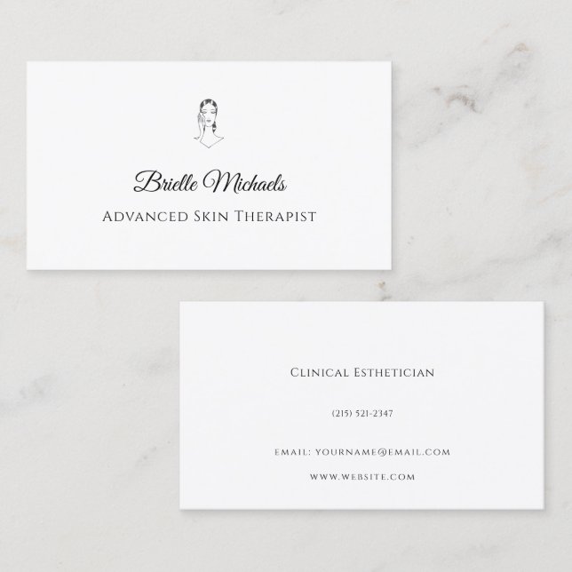 Advanced Skin Therapist Minimal Elegant Business Card (Front/Back)