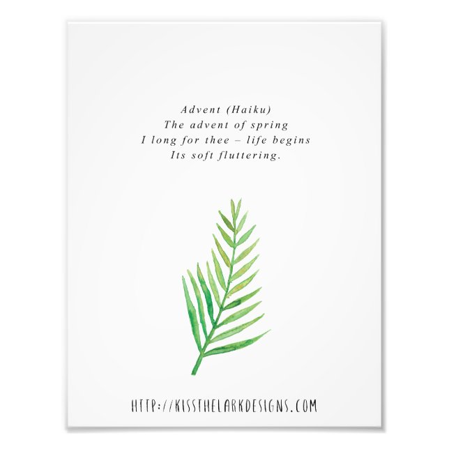 Advent - 8.5 x 11 Poetry Printable Photo Print (Front)