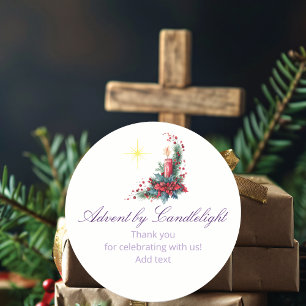 Advent by Candlelight Women Ministry P Christmas Classic Round Sticker