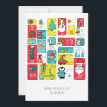 Advent Calendar Cartoon style Christmas Holiday Card<br><div class="desc">Adorable Christmas illustration hand painted by Sanja Vrekic. Christmas Advent Idea is unique and simple yet colorful and cute. Matching products can be found in Advent Calendar.</div>