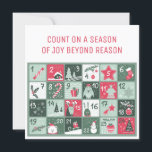 Advent Calendar Christmas Card<br><div class="desc">Creative Business Christmas Holiday Cards. Doodle stile Advent Calendar. Add your text to easily personalise for clients,  customers,  business sales,  and promotions.</div>