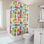 Advent Calendar Modern Fun Christmas Shower Curtain<br><div class="desc">Adorable Christmas illustration hand painted by Sanja Vrekic. Christmas Advent Idea is unique and simple yet colourful and cute. Matching products can be found in Advent Calendar.</div>