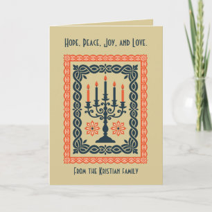Advent Candelabra Minimal Stylized Nordic Christma Card