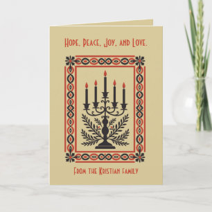 Advent Candelabra Stylised Minimal Nordic Christma Card