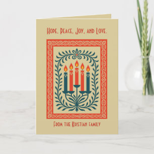Advent Candelabra Stylised Nordic Christmas Nature Card