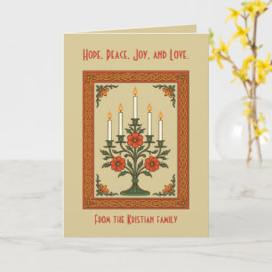 Advent Candelabra Stylized Nordic Christmas Floral Card