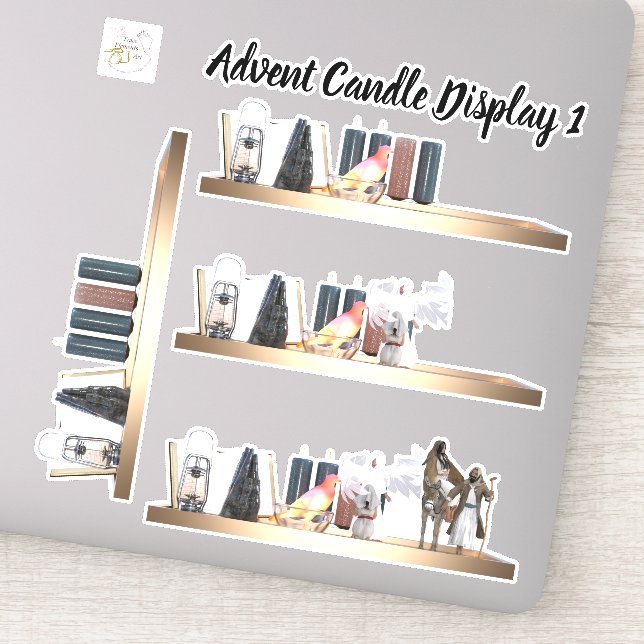 Advent Candle Display 1 Removable Vinyl Stickers (Detail)