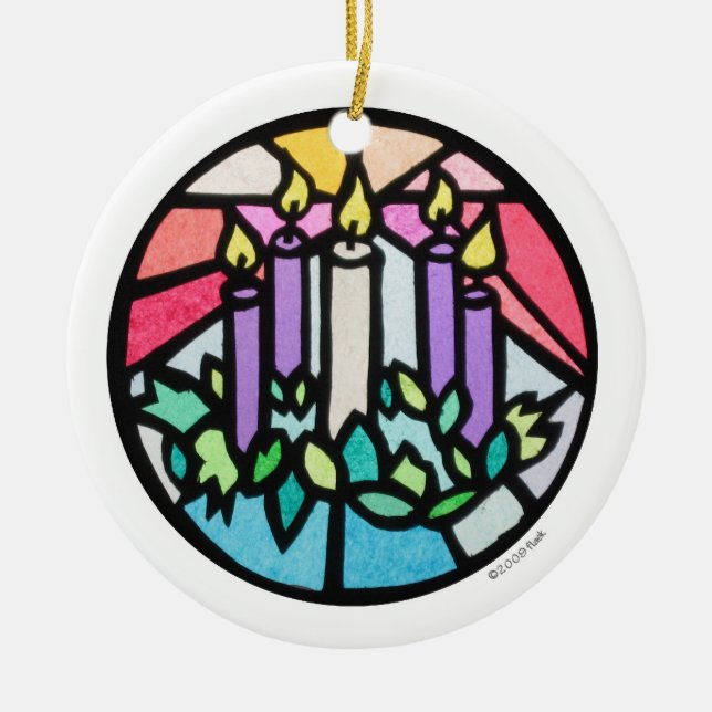 advent ceramic tree decoration (Front)